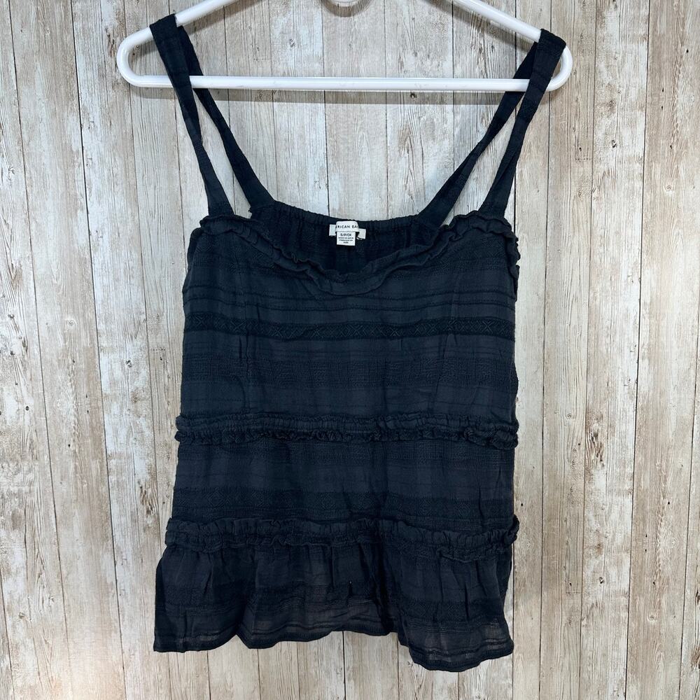 American Eagle Outfitters Tank Top Womens S Black Aztec Tiered‎ Beach Boho Chic